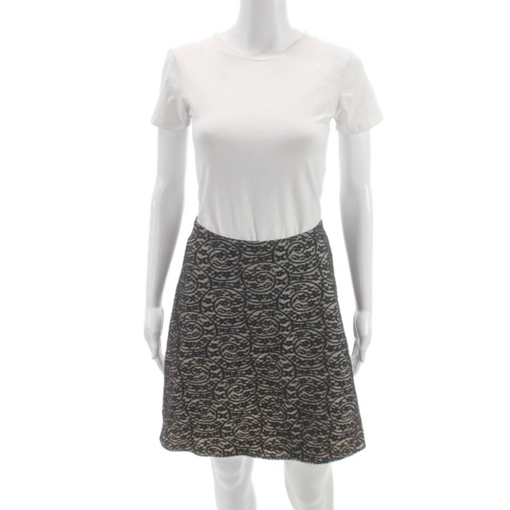 Wolford Womens A-Line Black Geometric Polyamide Short Skirt Size 4